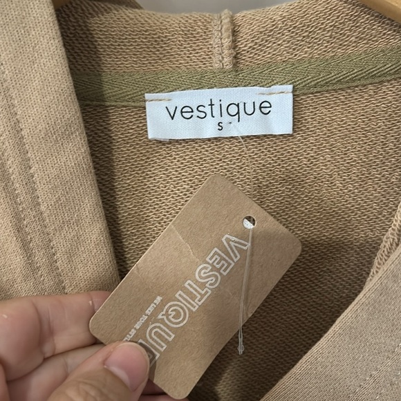 NWT Vestique Washed French Terry Oversized Solid Boho Hoodie in Taupe - Small - Picture 9 of 11